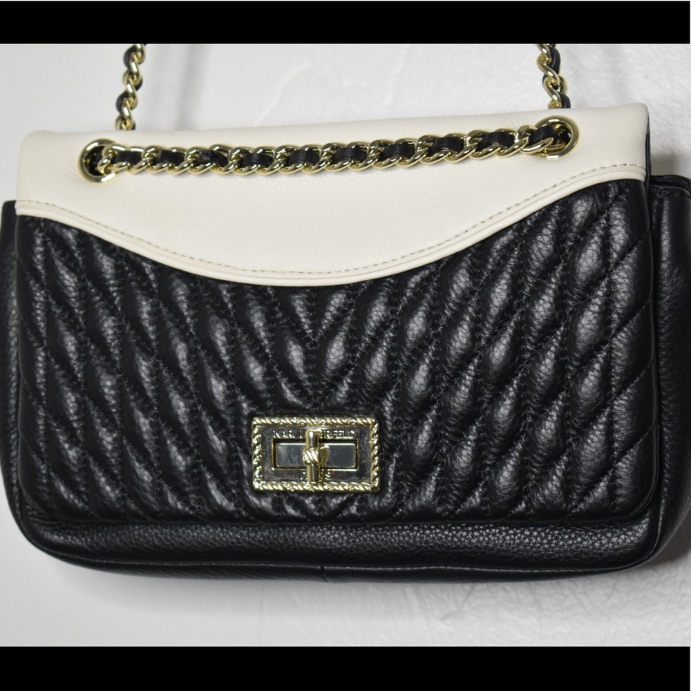 Karl Lagerfeld black Agyness Quilted bag - Picture 5 of 6